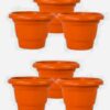 PLASTIC ROUND POT (Brown Pack of 6)