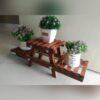 Handicrafts Wood Plant Stand With 3 Decks, Brown, 64 x 23 x 29 cm, 1 Piece