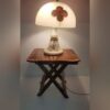 flower pot stand Wooden Work Fancy Designer Folding Stool Square Foldable Portable Table Home Decoration (12 Inch)